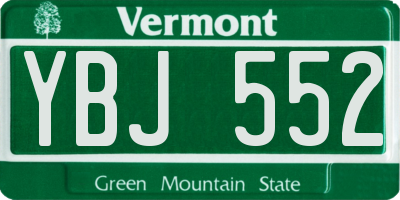 VT license plate YBJ552