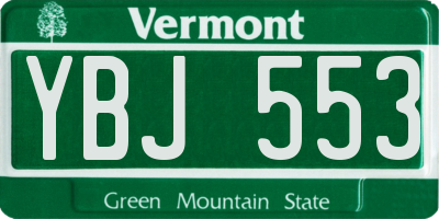 VT license plate YBJ553