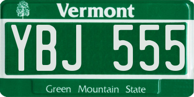 VT license plate YBJ555
