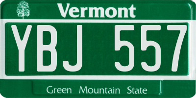 VT license plate YBJ557