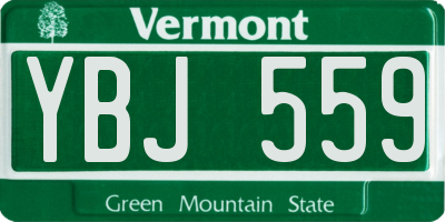 VT license plate YBJ559