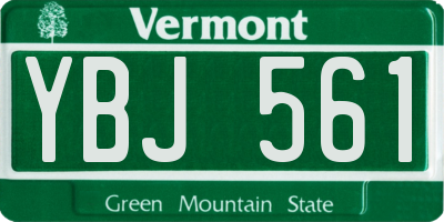 VT license plate YBJ561
