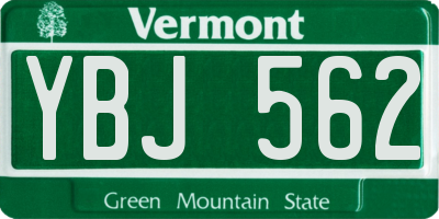 VT license plate YBJ562