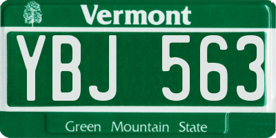 VT license plate YBJ563