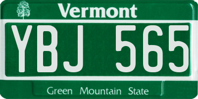 VT license plate YBJ565