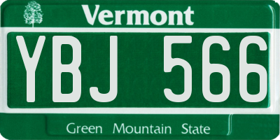 VT license plate YBJ566