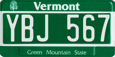 VT license plate YBJ567