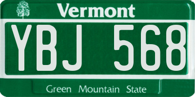 VT license plate YBJ568