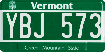 VT license plate YBJ573
