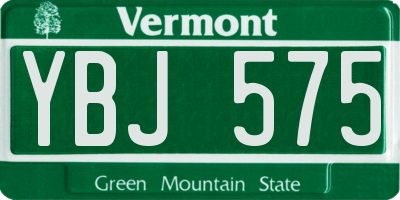 VT license plate YBJ575