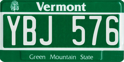 VT license plate YBJ576