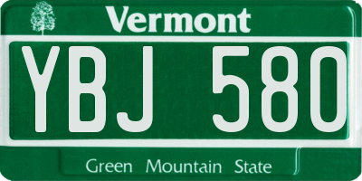 VT license plate YBJ580