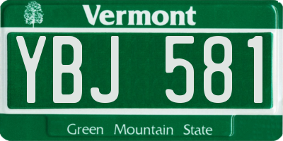 VT license plate YBJ581