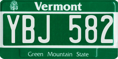 VT license plate YBJ582