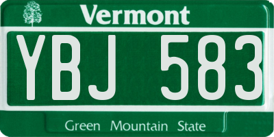 VT license plate YBJ583