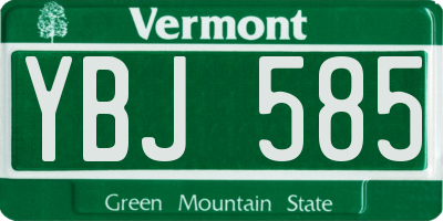 VT license plate YBJ585