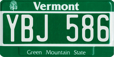 VT license plate YBJ586
