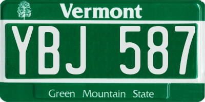 VT license plate YBJ587