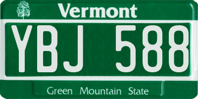 VT license plate YBJ588