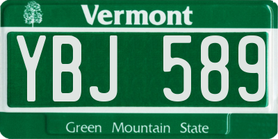 VT license plate YBJ589