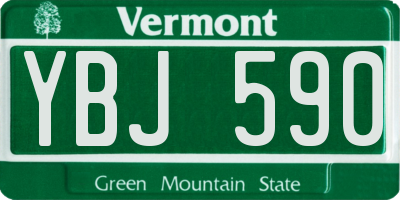 VT license plate YBJ590