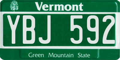 VT license plate YBJ592