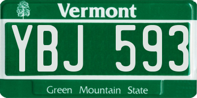 VT license plate YBJ593