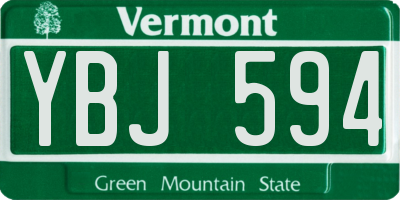 VT license plate YBJ594