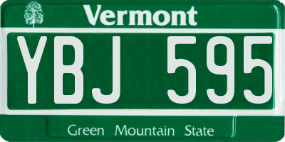 VT license plate YBJ595