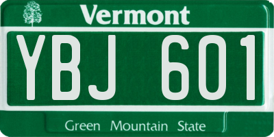 VT license plate YBJ601