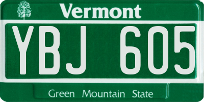 VT license plate YBJ605