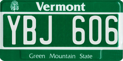 VT license plate YBJ606