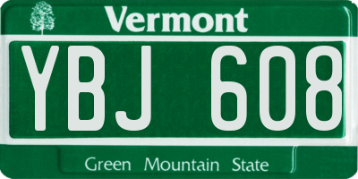 VT license plate YBJ608