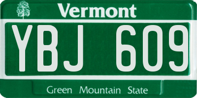 VT license plate YBJ609