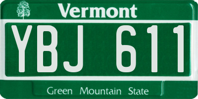 VT license plate YBJ611