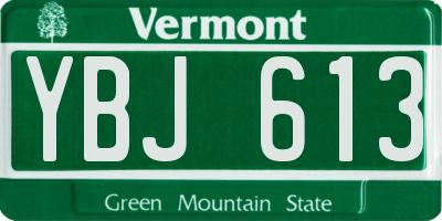 VT license plate YBJ613