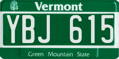 VT license plate YBJ615