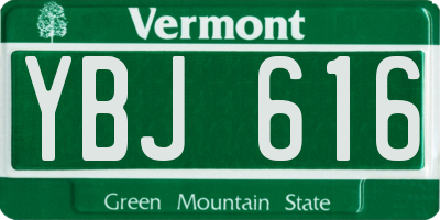 VT license plate YBJ616