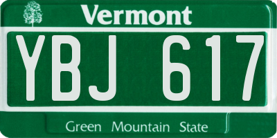 VT license plate YBJ617