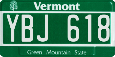 VT license plate YBJ618