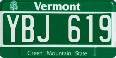 VT license plate YBJ619