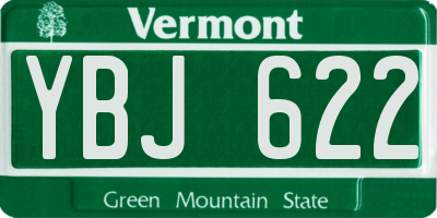 VT license plate YBJ622