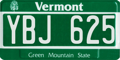 VT license plate YBJ625