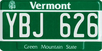 VT license plate YBJ626