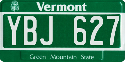 VT license plate YBJ627