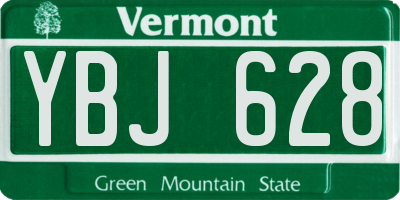 VT license plate YBJ628