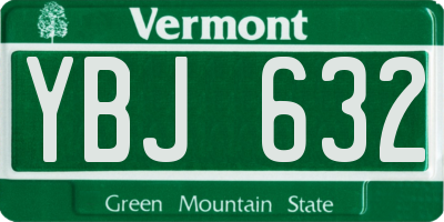 VT license plate YBJ632