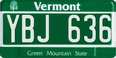VT license plate YBJ636