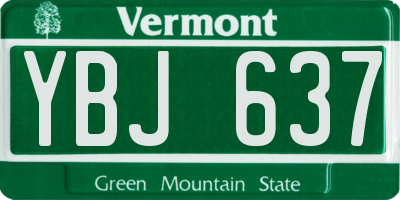 VT license plate YBJ637