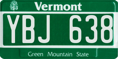 VT license plate YBJ638